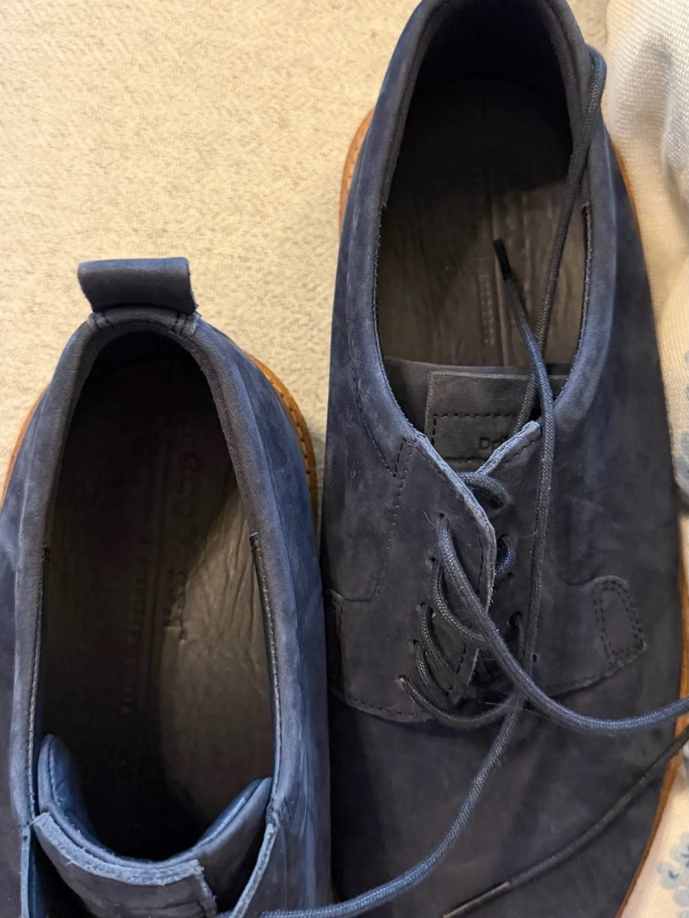 ECCO ST.1 Hybrid Derby Shoes Navy Nubuck Leather Men’s EU 41 US 7-7.5